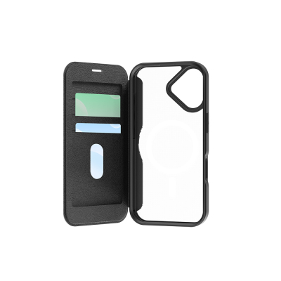 Apple iPhone 17 Kılıf M-Safe Şarj Özellikli Raptic Air Folio Şeffaf Kartlıklı Kapaklı Kılıf - 2
