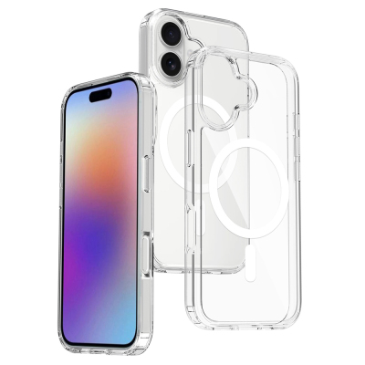 Apple iPhone 17 Kılıf M-safe Şarj Özellikli Şeffaf Sert PC Zore Embos Kapak - 2