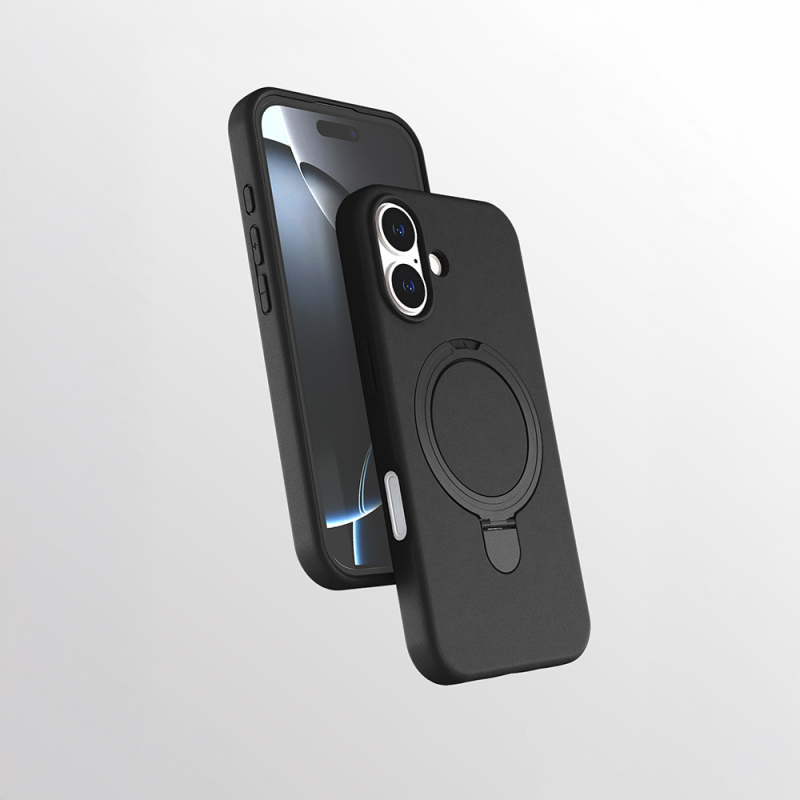 Apple iPhone 17 Kılıf M-safe Şarj Özellikli Standlı Zore Samara Kapak - 3