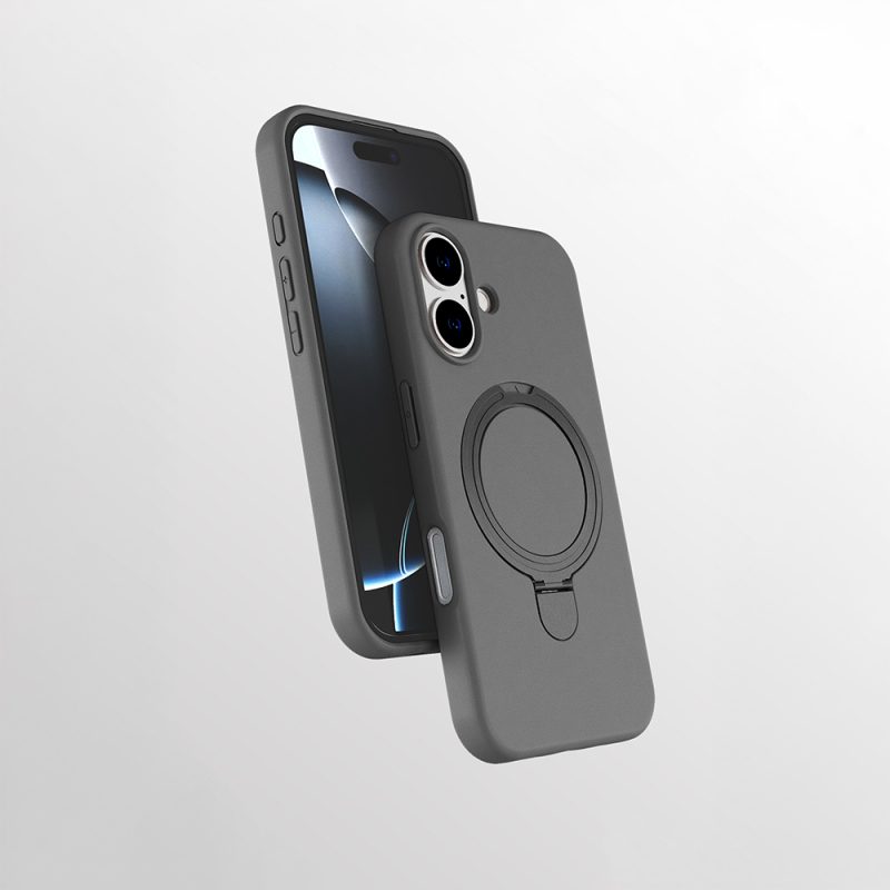 Apple iPhone 17 Kılıf M-safe Şarj Özellikli Standlı Zore Samara Kapak - 4