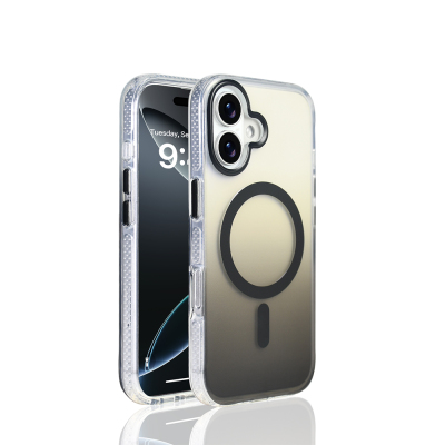 Apple iPhone 17 Kılıf M-safe Şarj Özellikli Transparan Renk Geçişli Zore Toros Kapak - 4