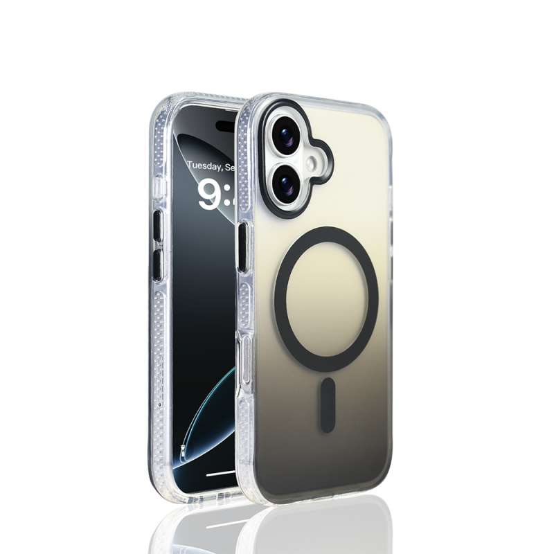 Apple iPhone 17 Kılıf M-safe Şarj Özellikli Transparan Renk Geçişli Zore Toros Kapak - 4