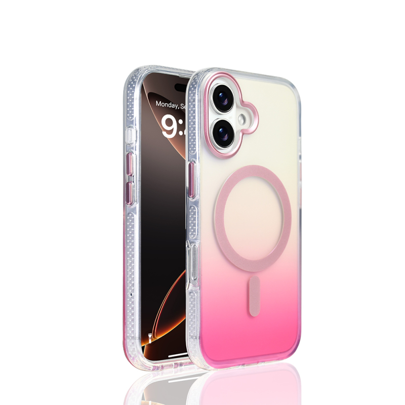 Apple iPhone 17 Kılıf M-safe Şarj Özellikli Transparan Renk Geçişli Zore Toros Kapak - 3