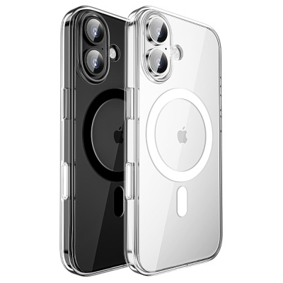 Apple iPhone 17 Kılıf M-safe Şarj Özellikli Transparan Sert PC Wlons Pita Kapak - 3