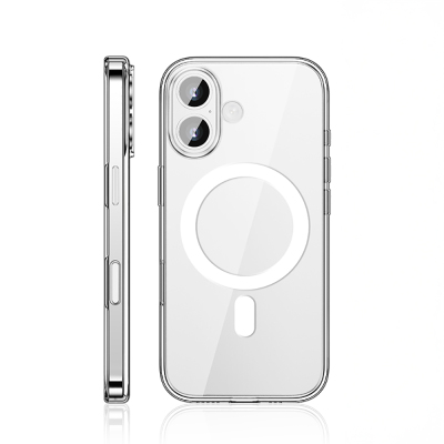 Apple iPhone 17 Kılıf M-safe Şarj Özellikli Transparan Sert PC Wlons Pita Kapak - 2