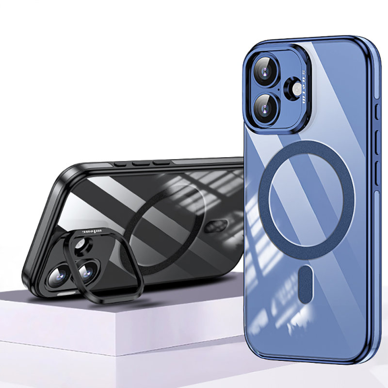 Apple iPhone 17 Kılıf M-safe Şarj Özellikli Wlons Standlı Efsane Kapak - 14