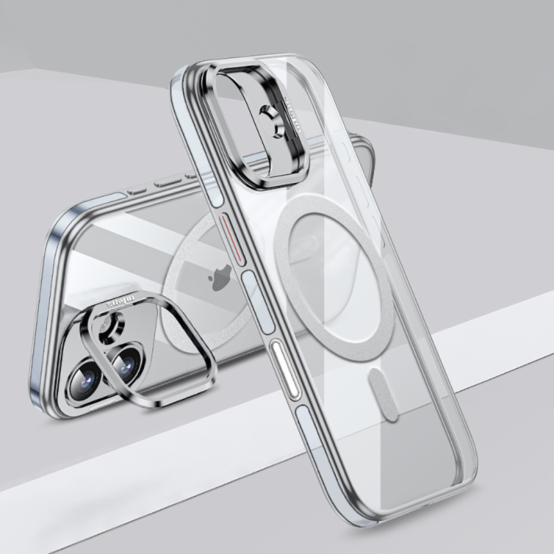 Apple iPhone 17 Kılıf M-safe Şarj Özellikli Wlons Standlı Efsane Kapak - 5