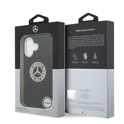 Apple iPhone 17 Kılıf Mercedes Benz Orjinal Lisanslı M-safe Şarj Özellikli Çift Katmanlı PC Nostaljik Yıldız Dizayn Kapak - 17