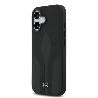 Apple iPhone 17 Kılıf Mercedes Benz Orjinal Lisanslı M-safe Şarj Özellikli Dokulu Desenli Deri Kapak - 3