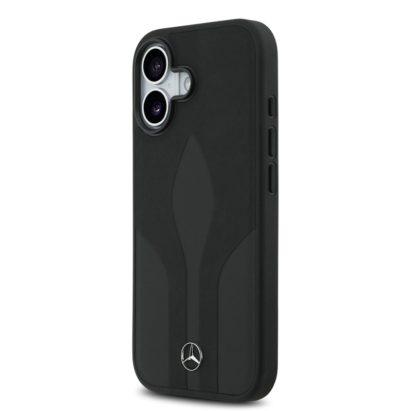 Apple iPhone 17 Kılıf Mercedes Benz Orjinal Lisanslı M-safe Şarj Özellikli Dokulu Desenli Deri Kapak - 3