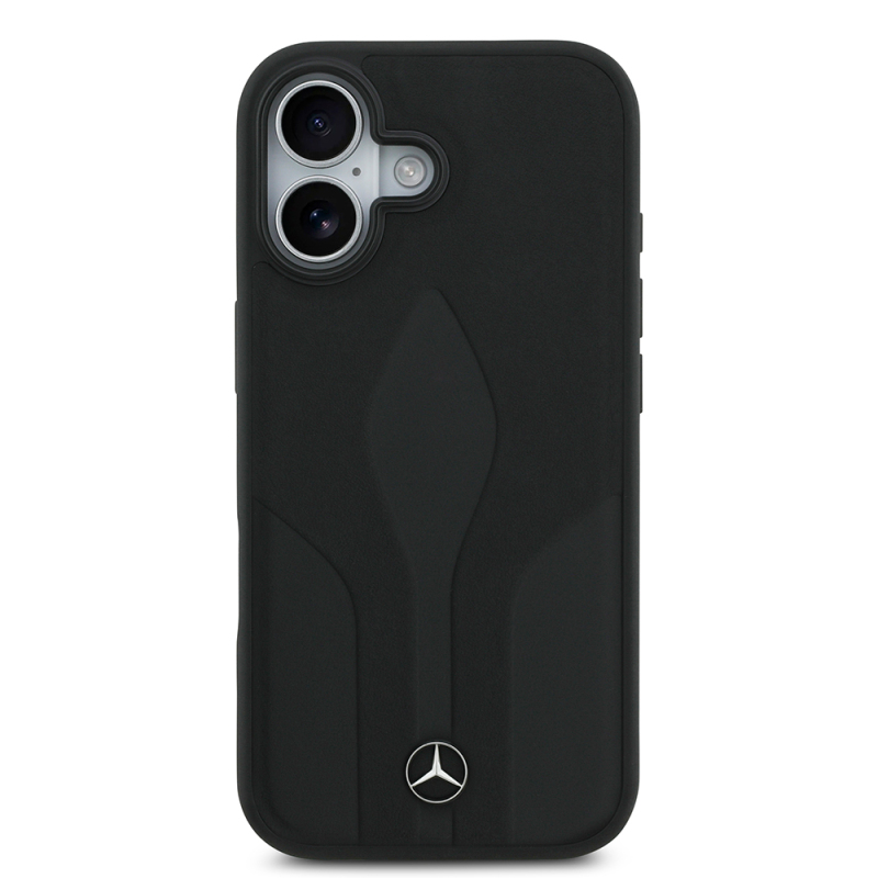 Apple iPhone 17 Kılıf Mercedes Benz Orjinal Lisanslı M-safe Şarj Özellikli Dokulu Desenli Deri Kapak - 4