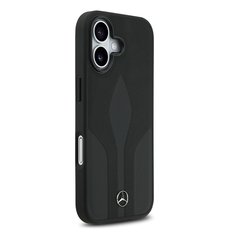 Apple iPhone 17 Kılıf Mercedes Benz Orjinal Lisanslı M-safe Şarj Özellikli Dokulu Desenli Deri Kapak - 5