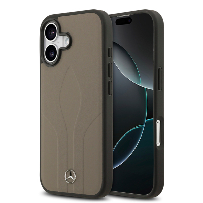 Apple iPhone 17 Kılıf Mercedes Benz Orjinal Lisanslı M-safe Şarj Özellikli Dokulu Desenli Deri Kapak - 3