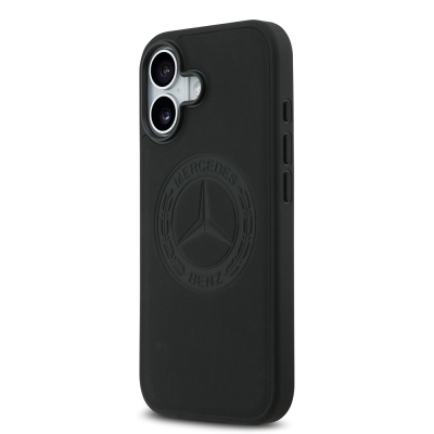 Apple iPhone 17 Kılıf Mercedes Benz Orjinal Lisanslı M-safe Şarj Özellikli Hakiki Deri Nostaljik Yıldız Dizayn Kapak - 3