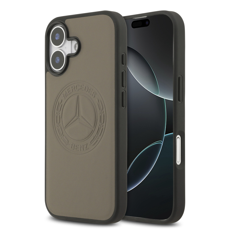 Apple iPhone 17 Kılıf Mercedes Benz Orjinal Lisanslı M-safe Şarj Özellikli Hakiki Deri Nostaljik Yıldız Dizayn Kapak - 3