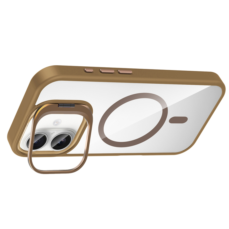 Apple iPhone 17 Kılıf Standlı ve Kamera Lens Hediyeli M-Safe Şarj Özellikli Zore Etro Kapak - 18