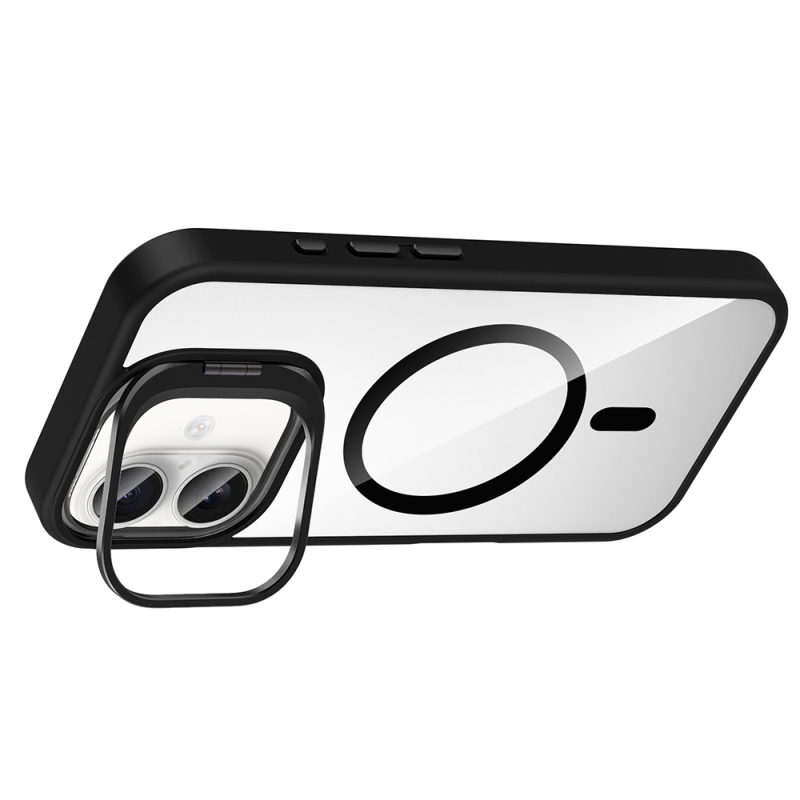 Apple iPhone 17 Kılıf Standlı ve Kamera Lens Hediyeli M-Safe Şarj Özellikli Zore Etro Kapak - 21