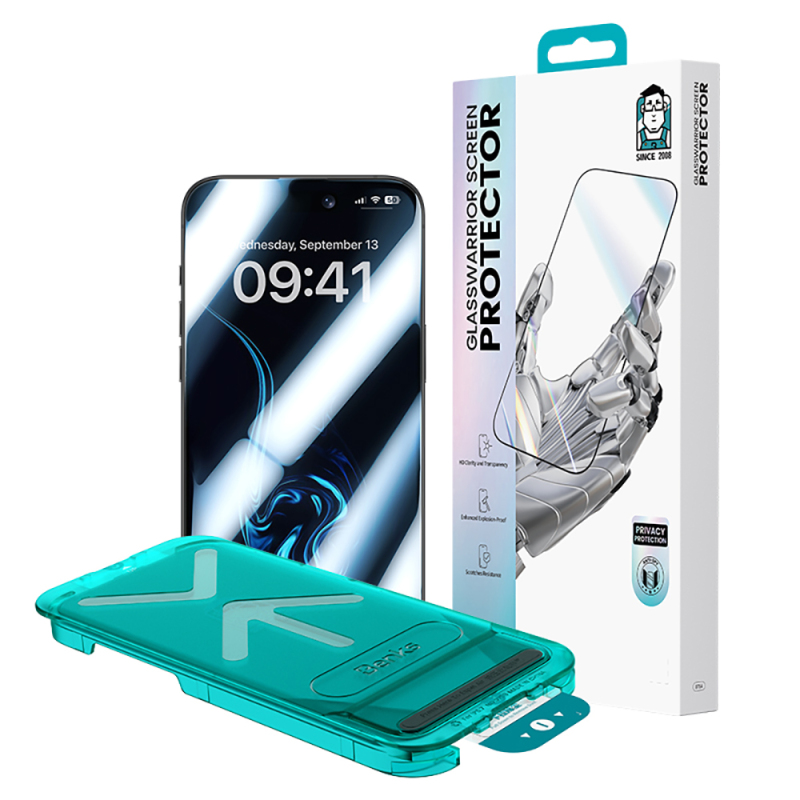 Apple iPhone 17 Pro Benks Glass Warrior Privacy HD Cam Ekran Koruyucu + Kolay Uygulama Aparatlı - 14