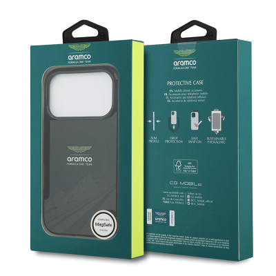 Apple iPhone 17 Pro Case Aston Martin Original Licensed M-Safe Charging Feature IML Print Logo Formula Design Cover - 9