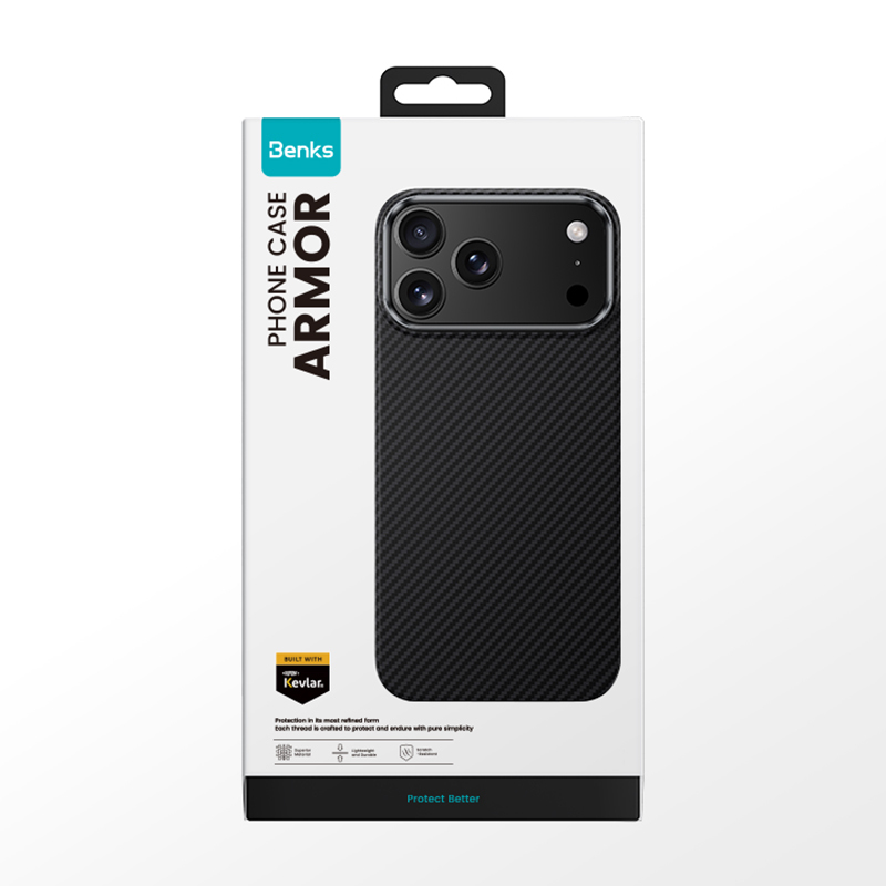 Apple iPhone 17 Pro Case Benks M-safe Charging Feature Metal Camera Frame Magnetic ArmorAir 600D Kevlar Fiber Cover - 6