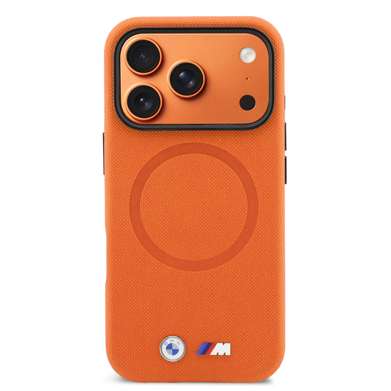 Apple iPhone 17 Pro Case, BMW Original Licensed, M-safe Charging Enabled, Ring Design, M Logo, PU Leather Cover - 3