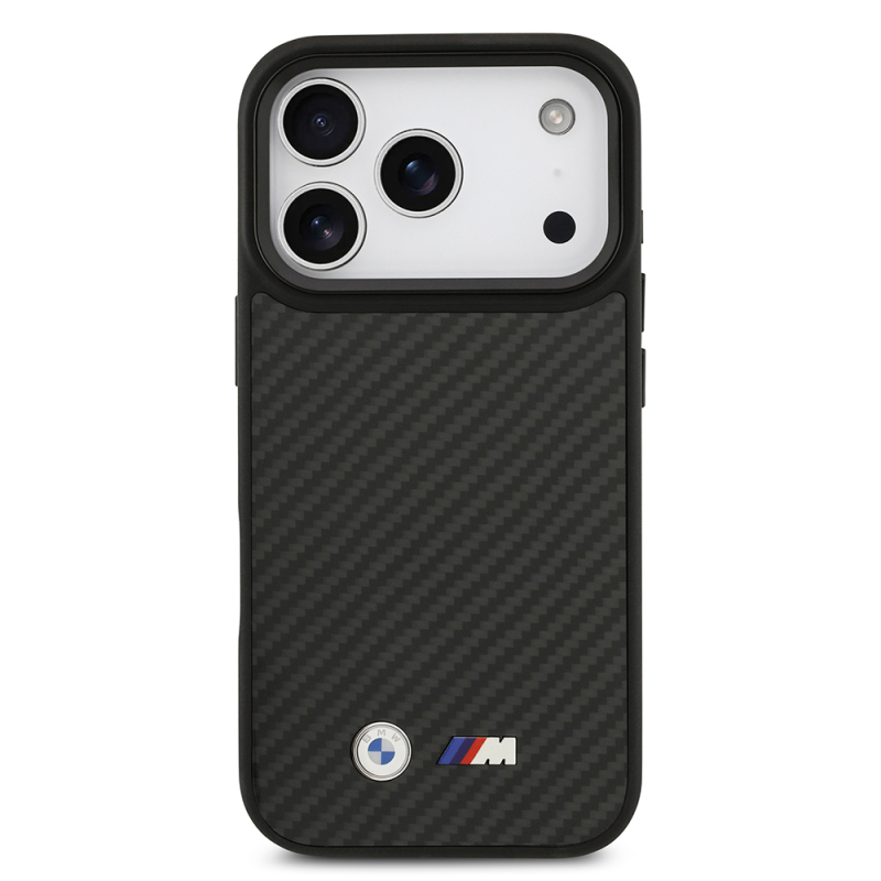 Apple iPhone 17 Pro Case BMW Original Licensed M-safe Charging Feature Carbon Fiber Metal Logo Kevlar Cover - 4
