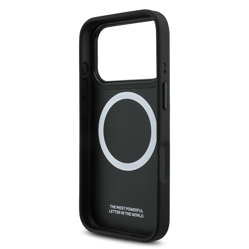 Apple iPhone 17 Pro Case BMW Original Licensed M-Safe Charging Feature M Logo Three Stripe Perforated Leather Cover - 15