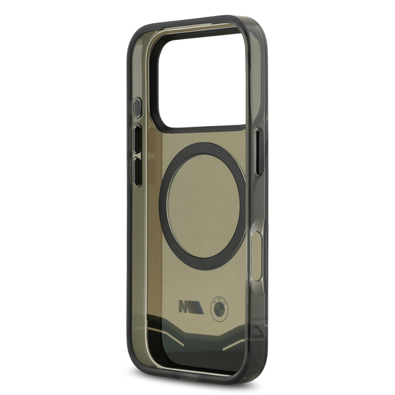Apple iPhone 17 Pro Case BMW Original Licensed M-Safe Charging Feature Metal Button Design Transparent M Design Cover - 8