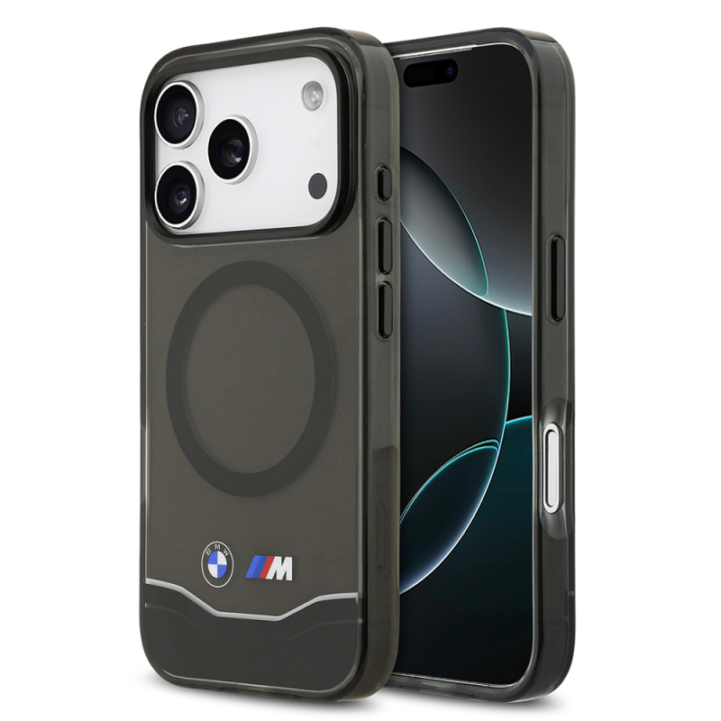 Apple iPhone 17 Pro Case BMW Original Licensed M-Safe Charging Feature Metal Button Design Transparent M Design Cover - 2