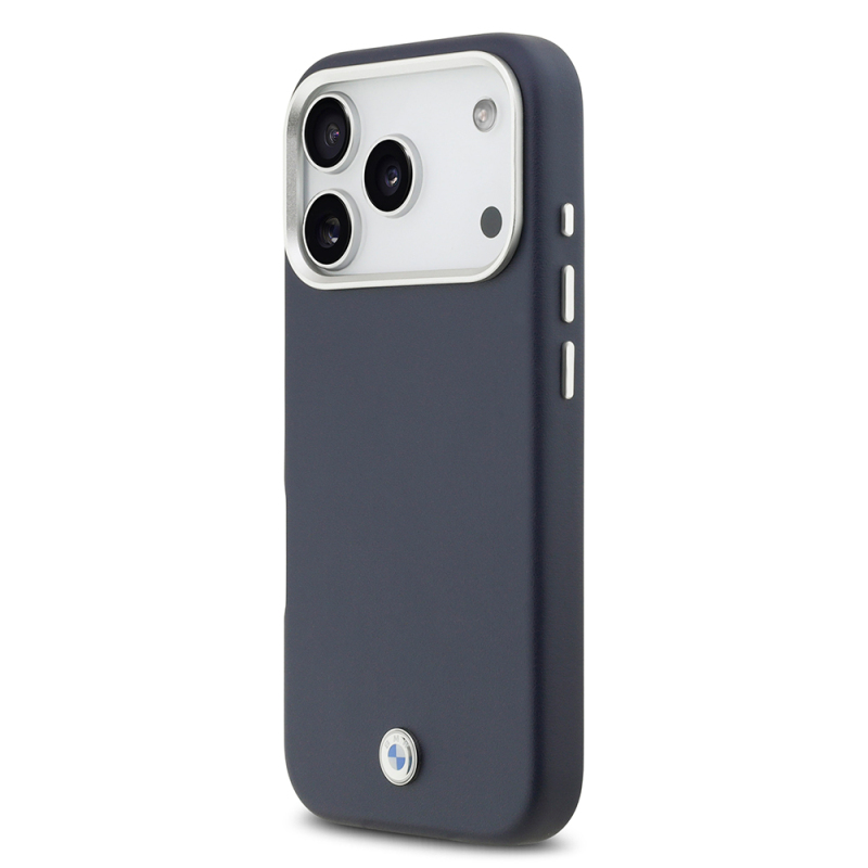 Apple iPhone 17 Pro Case BMW Original Licensed M-Safe Charging Feature Metal Logo Full Cover Leather Cover - 20