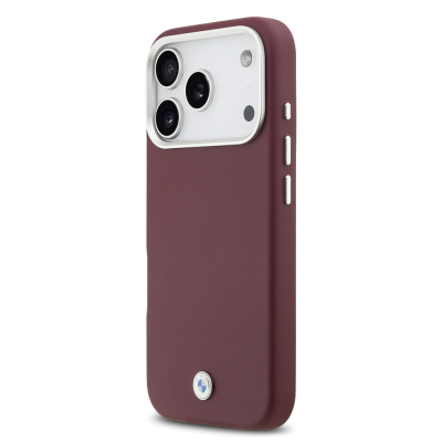 Apple iPhone 17 Pro Case BMW Original Licensed M-Safe Charging Feature Metal Logo Full Cover Leather Cover - 26