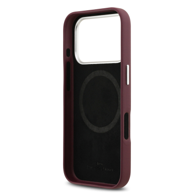 Apple iPhone 17 Pro Case BMW Original Licensed M-Safe Charging Feature Metal Logo Full Cover Leather Cover - 31