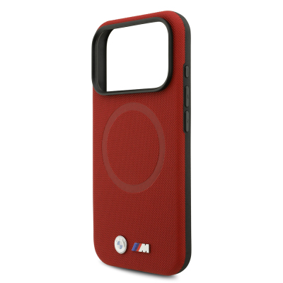 Apple iPhone 17 Pro Case BMW Original Licensed M-Safe Charging Feature Metal Logo Perforated M Design Leather Cover - 11