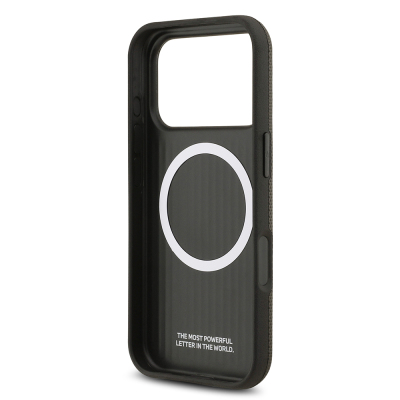 Apple iPhone 17 Pro Case BMW Original Licensed M-Safe Charging Feature Metal Logo Perforated M Design Leather Cover - 18