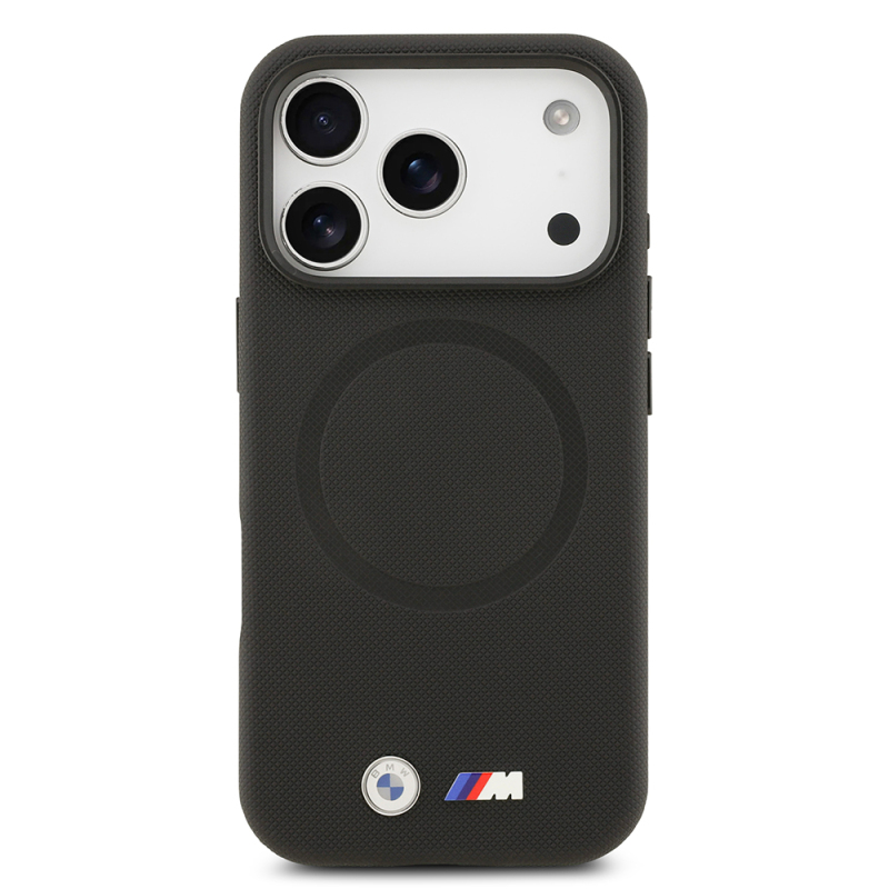 Apple iPhone 17 Pro Case BMW Original Licensed M-Safe Charging Feature Metal Logo Perforated M Design Leather Cover - 20