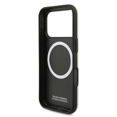 Apple iPhone 17 Pro Case BMW Original Licensed M-Safe Charging Feature Metal Logo Perforated M Design Leather Cover - 30