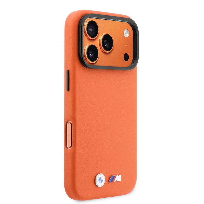 Apple iPhone 17 Pro Case BMW Original Licensed M-safe Charging Feature Stand Metal Camera Frame M Logo PU Leather Cover - 4