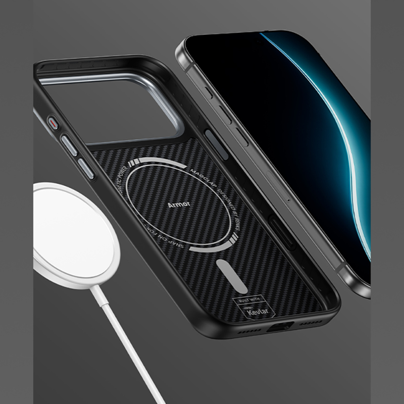 Apple iPhone 17 Pro Case Carbon Fiber M-Safe Charging Feature Benks Hybrid ArmorPro 600D Kevlar Cover - 8