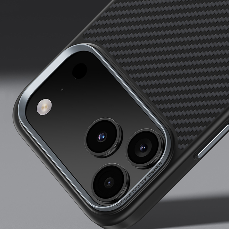Apple iPhone 17 Pro Case Carbon Fiber M-Safe Charging Feature Benks Hybrid ArmorPro 600D Kevlar Cover - 9