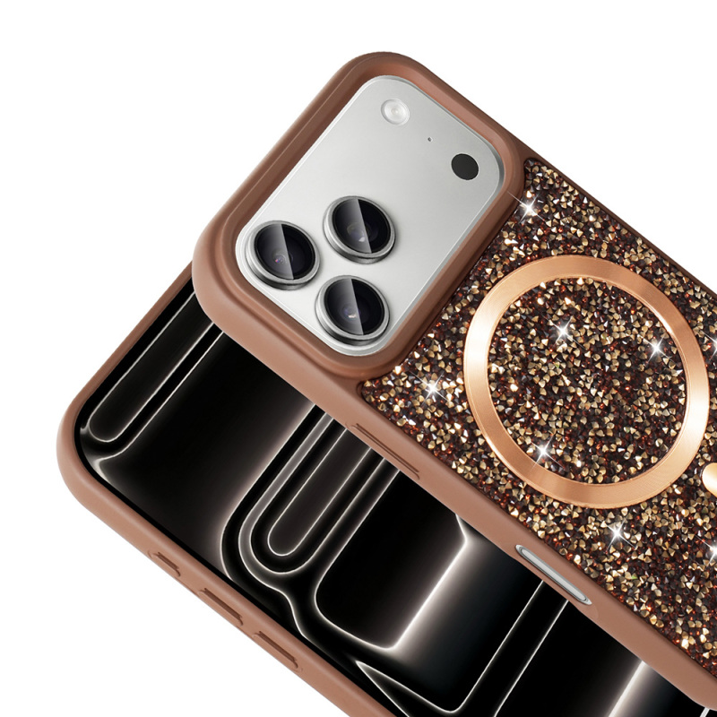 Apple iPhone 17 Pro Case Diamond Design Zore Mosaic Silicone Cover M-safe Charging Feature - 8