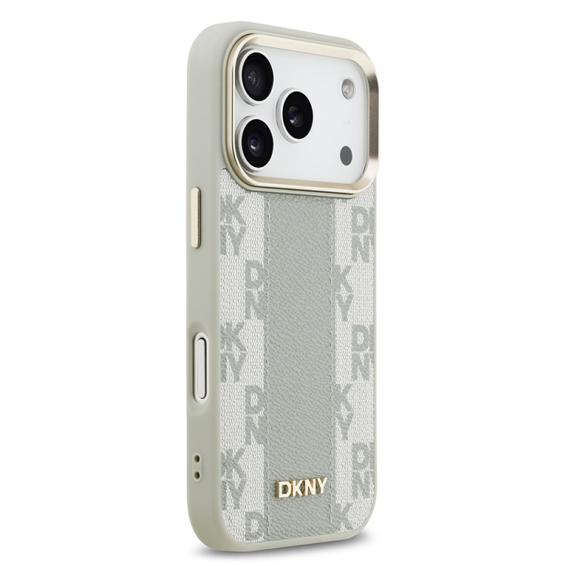Apple iPhone 17 Pro Case DKNY Original Licensed M-safe Charging Feature 3D Printed Checkered Pattern Cover - 6