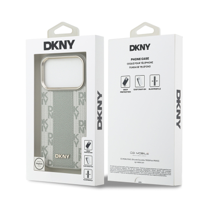 Apple iPhone 17 Pro Case DKNY Original Licensed M-safe Charging Feature 3D Printed Checkered Pattern Cover - 16