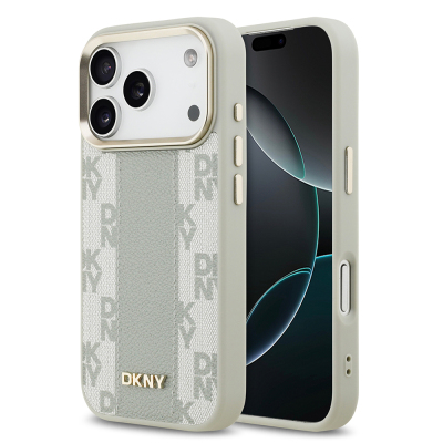 Apple iPhone 17 Pro Case DKNY Original Licensed M-safe Charging Feature 3D Printed Checkered Pattern Cover - 2