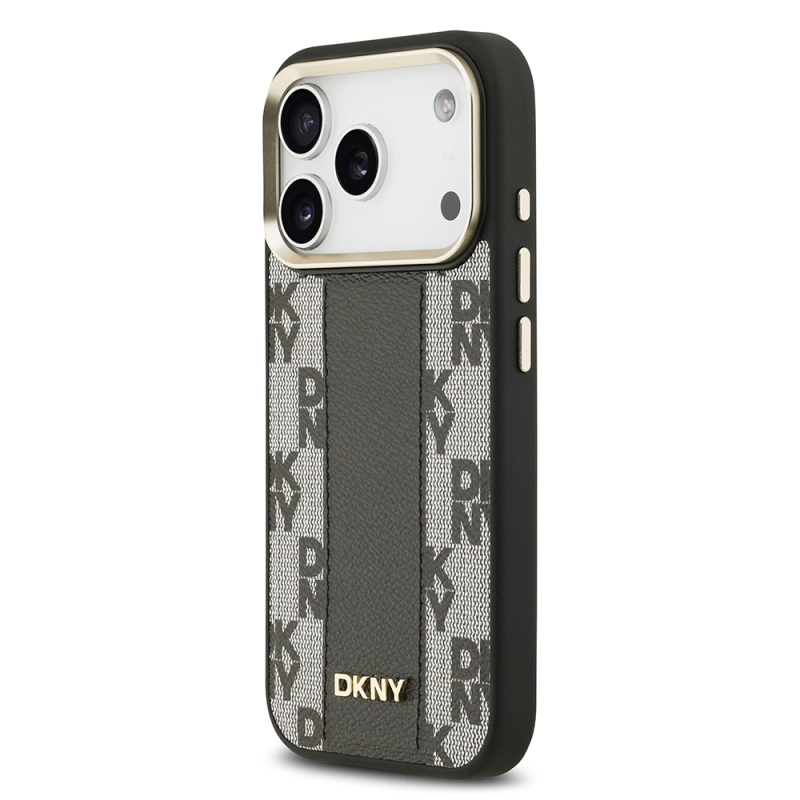 Apple iPhone 17 Pro Case DKNY Original Licensed M-safe Charging Feature 3D Printed Checkered Pattern Cover - 10