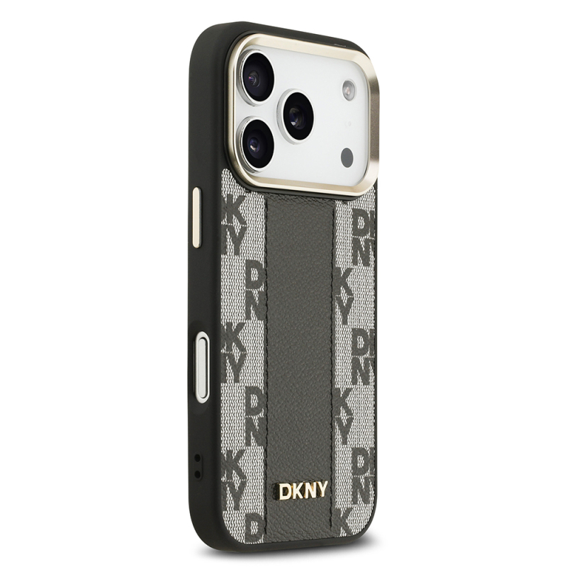 Apple iPhone 17 Pro Case DKNY Original Licensed M-safe Charging Feature 3D Printed Checkered Pattern Cover - 12