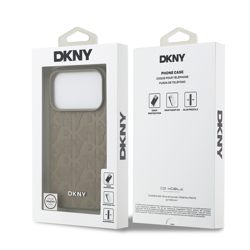 Apple iPhone 17 Pro Case DKNY Original Licensed M-safe Charging Feature 3D Printed Grid Pattern Cover - 10
