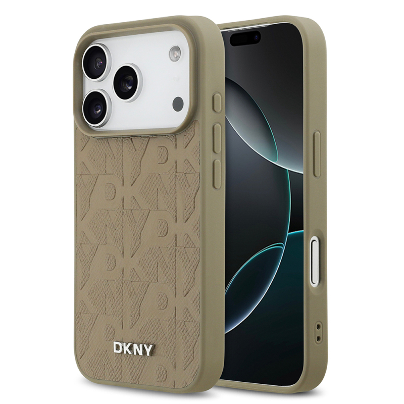 Apple iPhone 17 Pro Case DKNY Original Licensed M-safe Charging Feature 3D Printed Grid Pattern Cover - 2