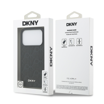 Apple iPhone 17 Pro Case DKNY Original Licensed M-safe Charging Feature 3D Printed Grid Pattern Cover - 17