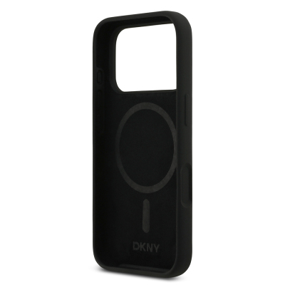 Apple iPhone 17 Pro Case DKNY Original Licensed M-Safe Charging Feature Metal Logo Silicone Cover - 9