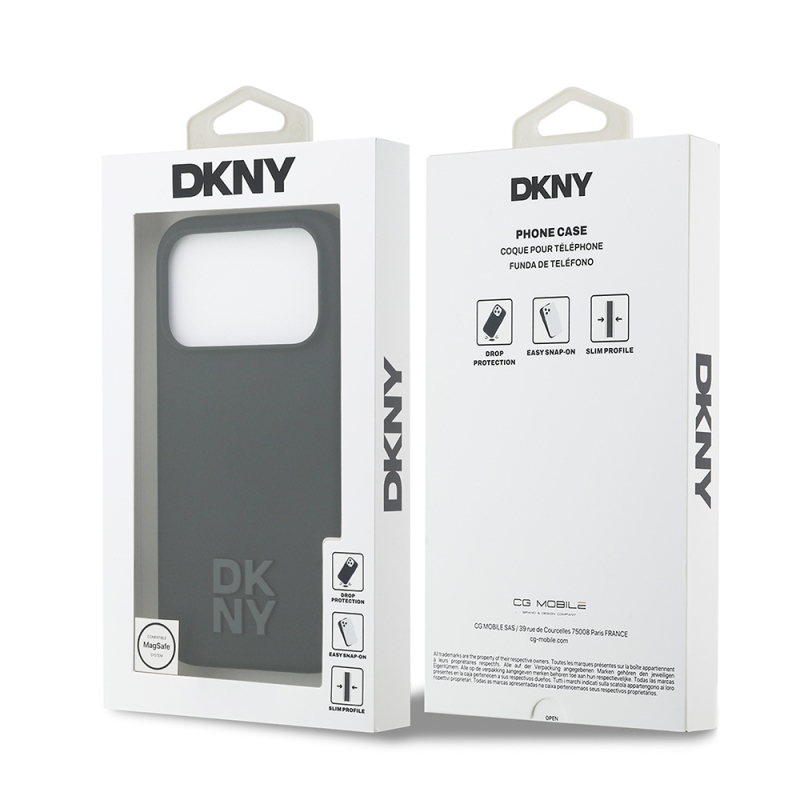 Apple iPhone 17 Pro Case DKNY Original Licensed M-Safe Charging Feature Metal Logo Silicone Cover - 10